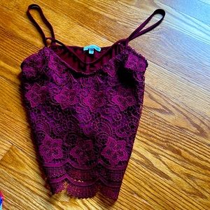 Charlotte Russe medium sized crop top. Color:wine